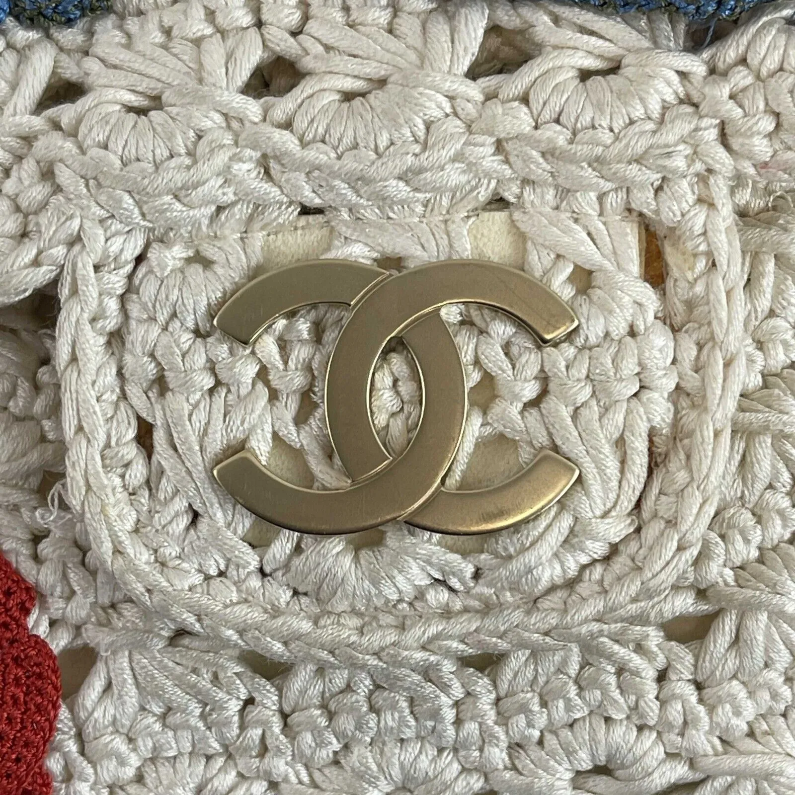 CHANEL Runway Medium Crochet Camellia Flap Shoulder Handbag 2010