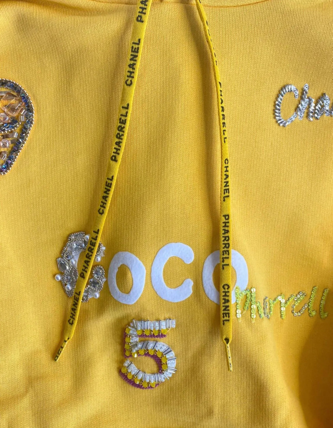 Chanel x Pharrell 2019 Appliqué Sunflower Yellow Hoodie Sweatshirt
