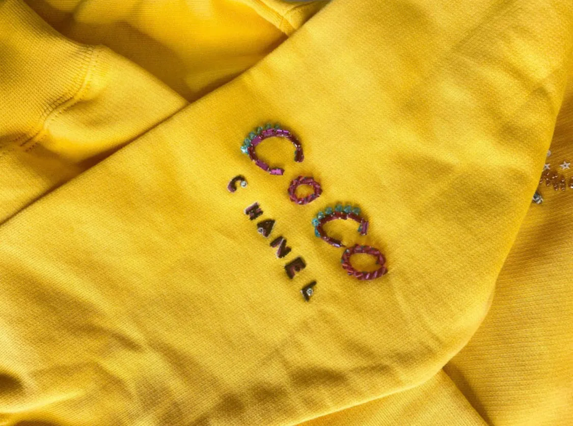 Chanel x Pharrell 2019 Appliqué Sunflower Yellow Hoodie Sweatshirt