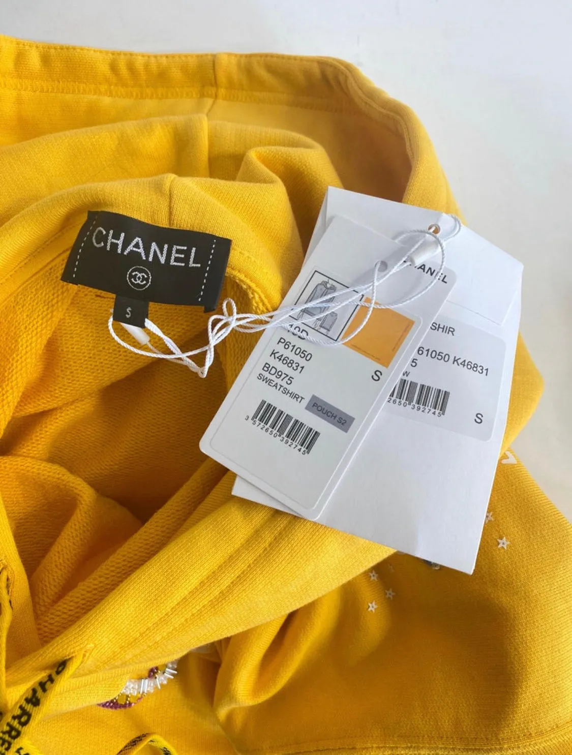 Chanel x Pharrell 2019 Appliqué Sunflower Yellow Hoodie Sweatshirt