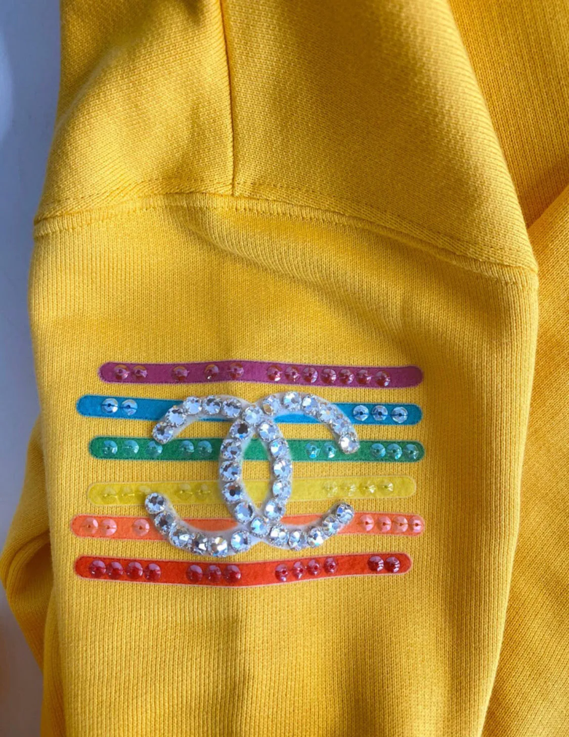 Chanel x Pharrell 2019 Appliqué Sunflower Yellow Hoodie Sweatshirt