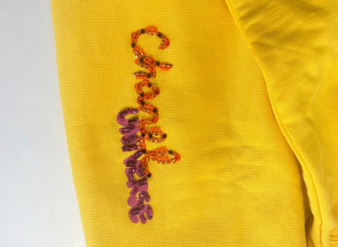Chanel x Pharrell 2019 Appliqué Sunflower Yellow Hoodie Sweatshirt
