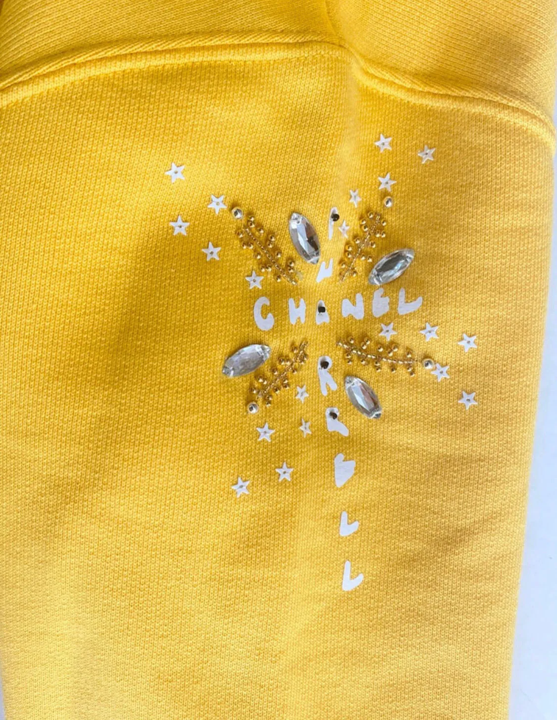 Chanel x Pharrell 2019 Appliqué Sunflower Yellow Hoodie Sweatshirt