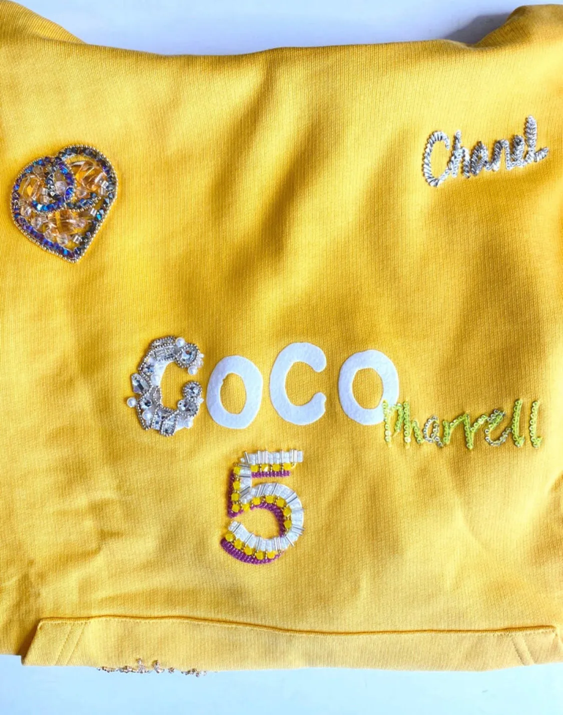 Chanel x Pharrell 2019 Appliqué Sunflower Yellow Hoodie Sweatshirt