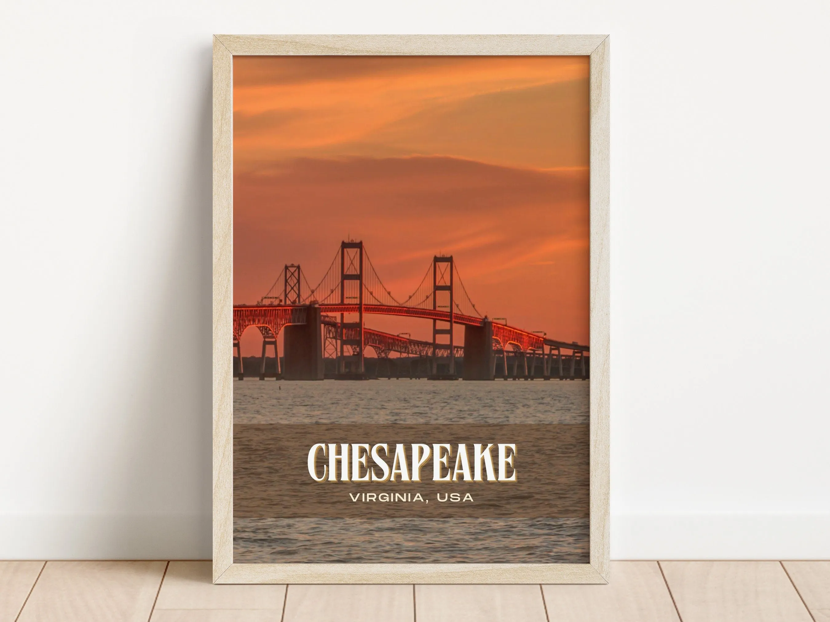 Chesapeake Retro Wall Art, Virginia, USA