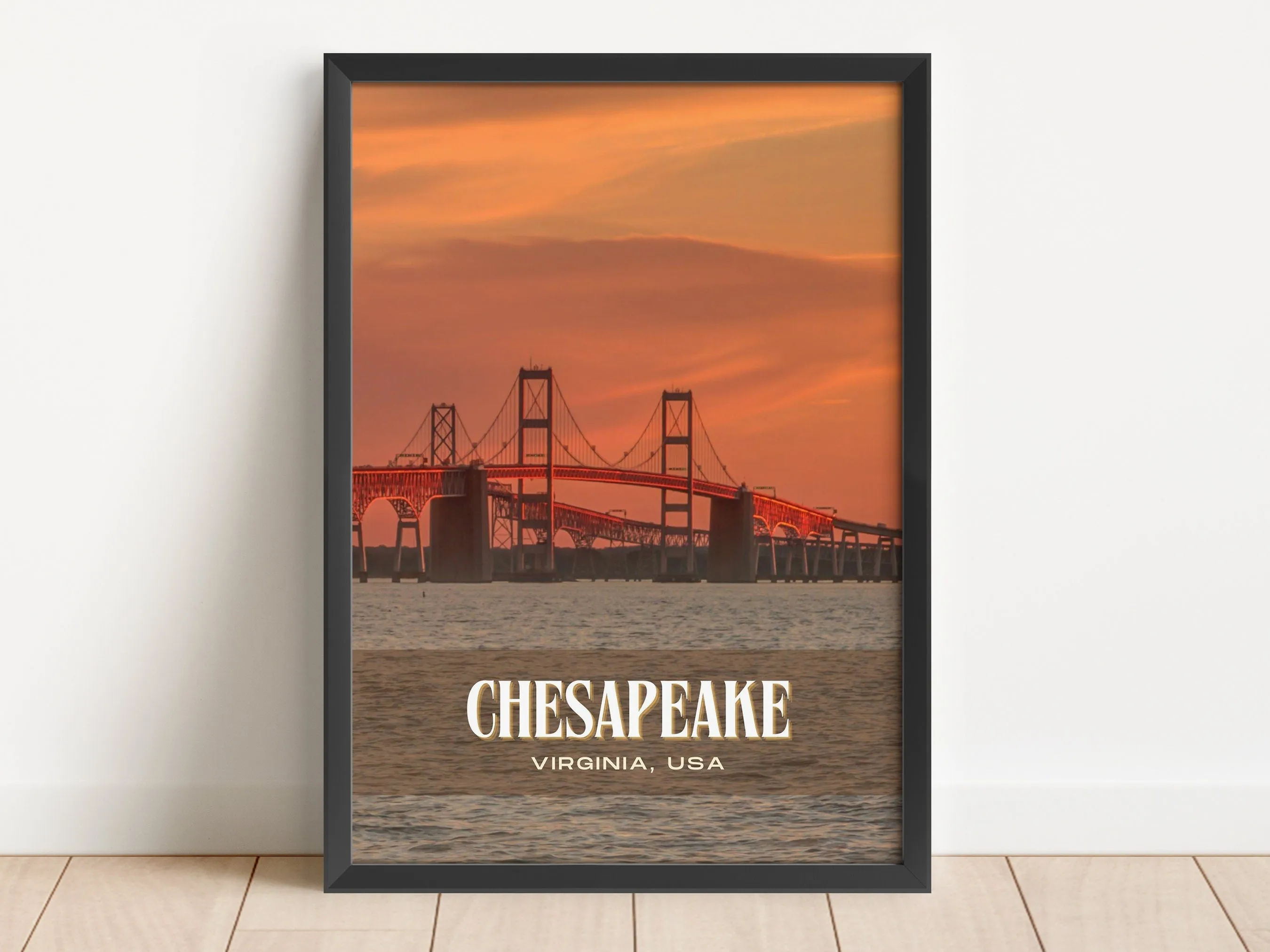 Chesapeake Retro Wall Art, Virginia, USA