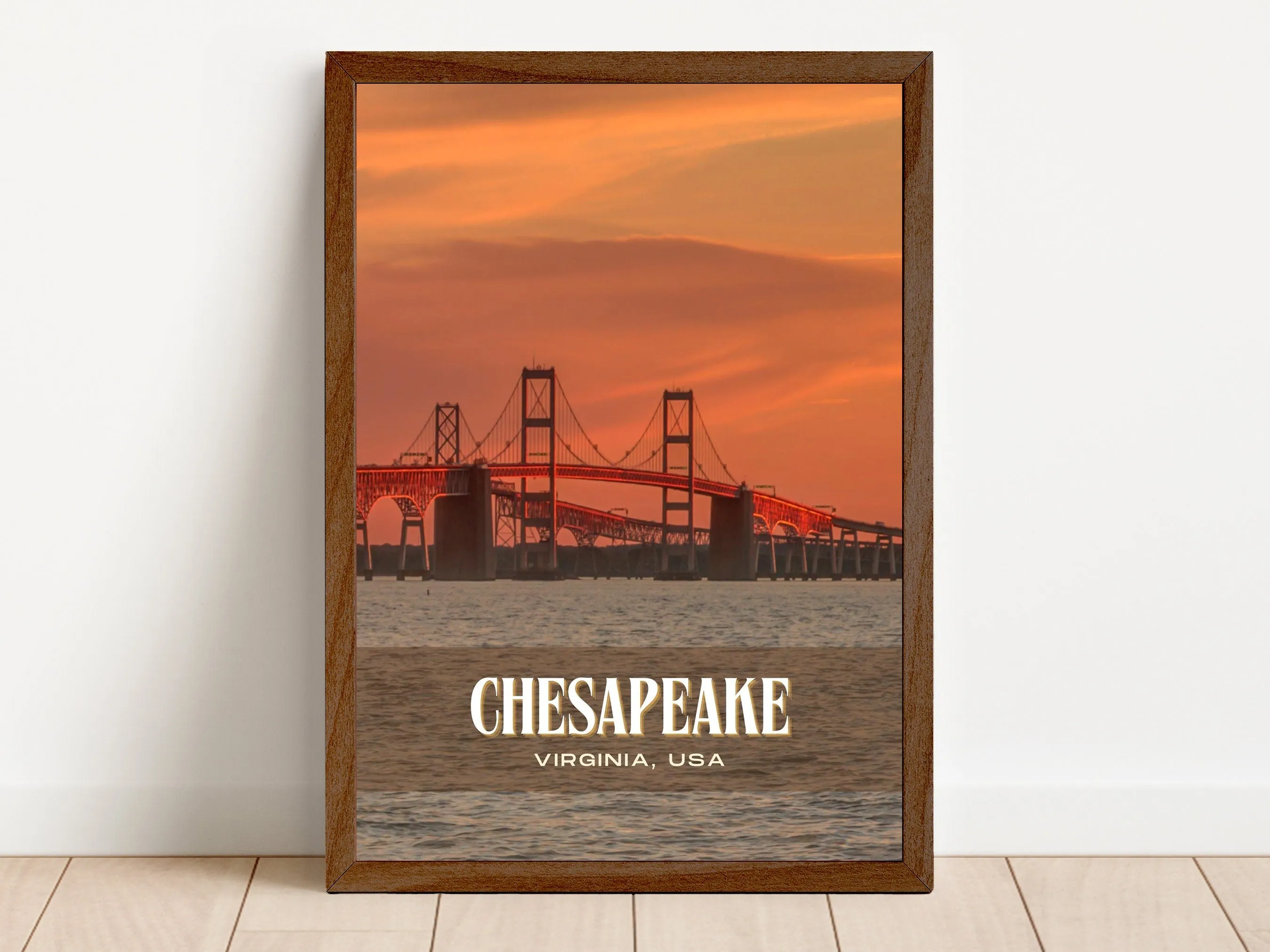 Chesapeake Retro Wall Art, Virginia, USA