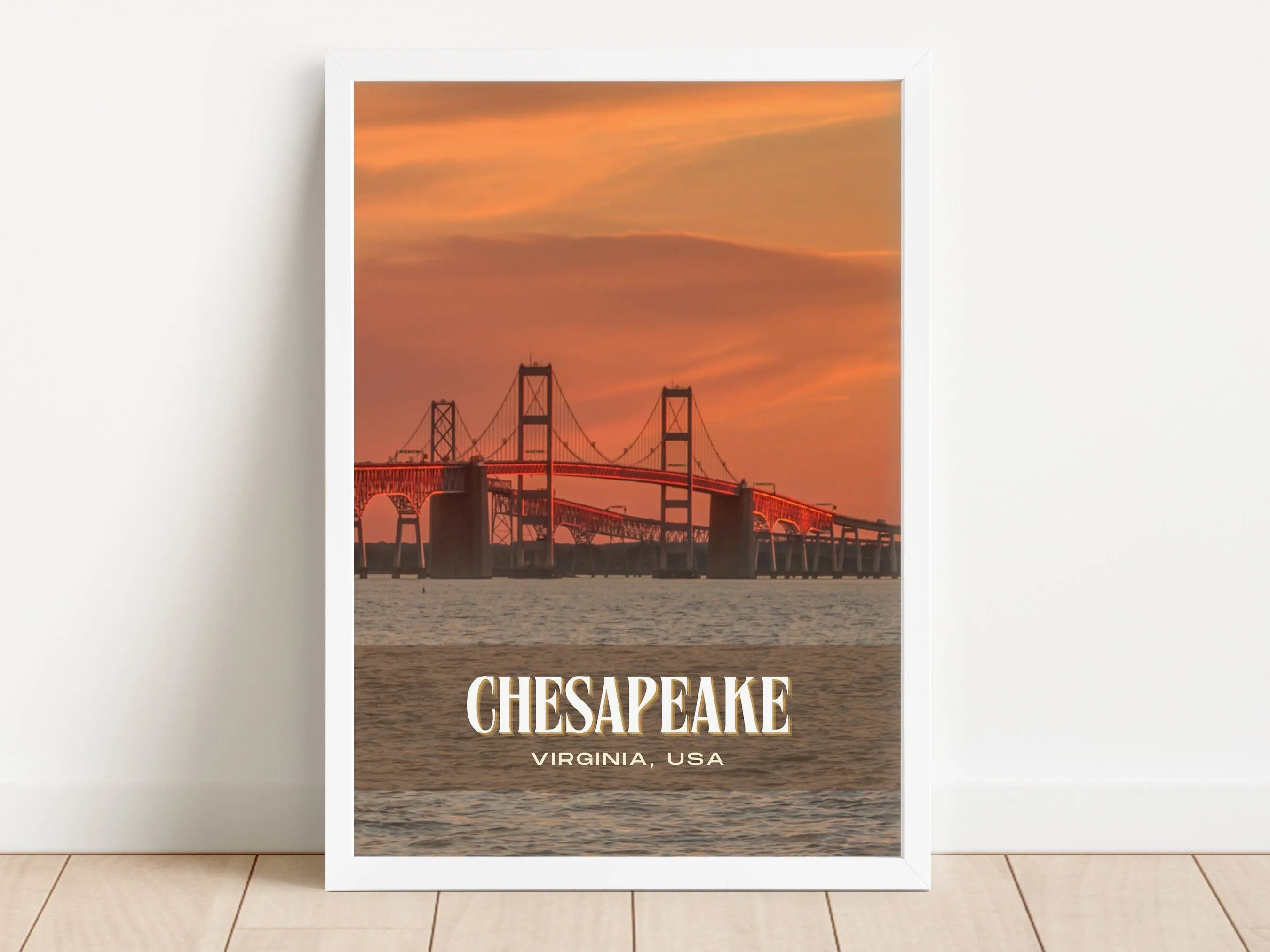 Chesapeake Retro Wall Art, Virginia, USA