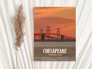 Chesapeake Retro Wall Art, Virginia, USA