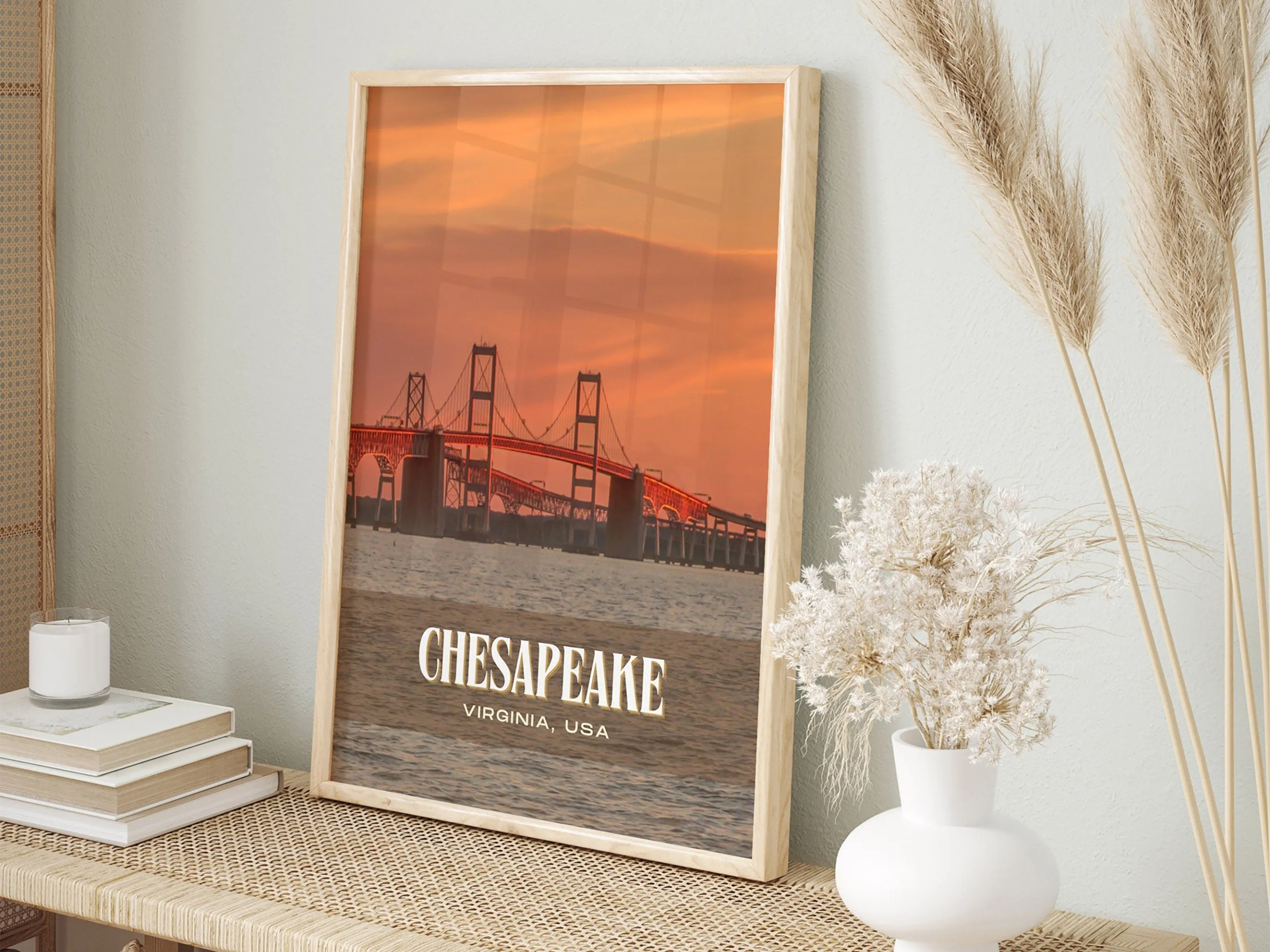 Chesapeake Retro Wall Art, Virginia, USA