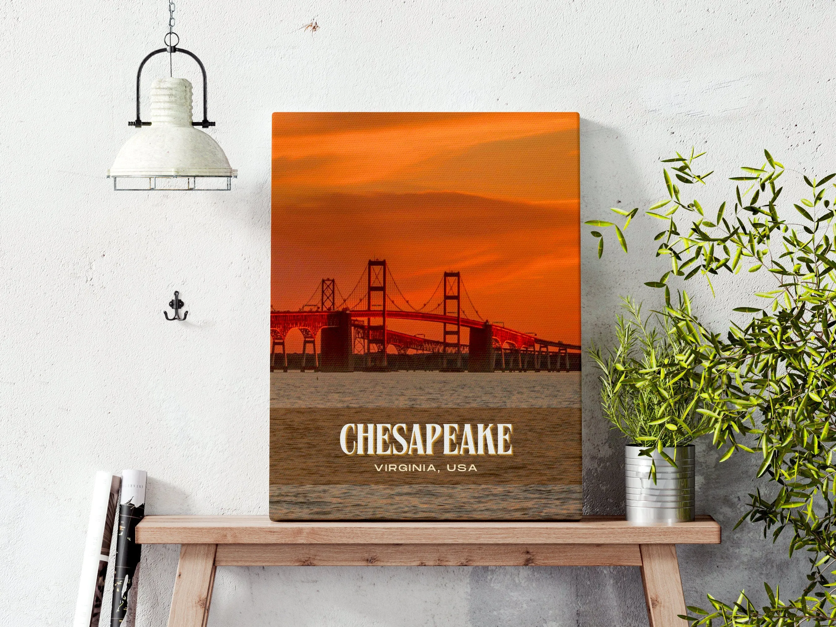 Chesapeake Retro Wall Art, Virginia, USA
