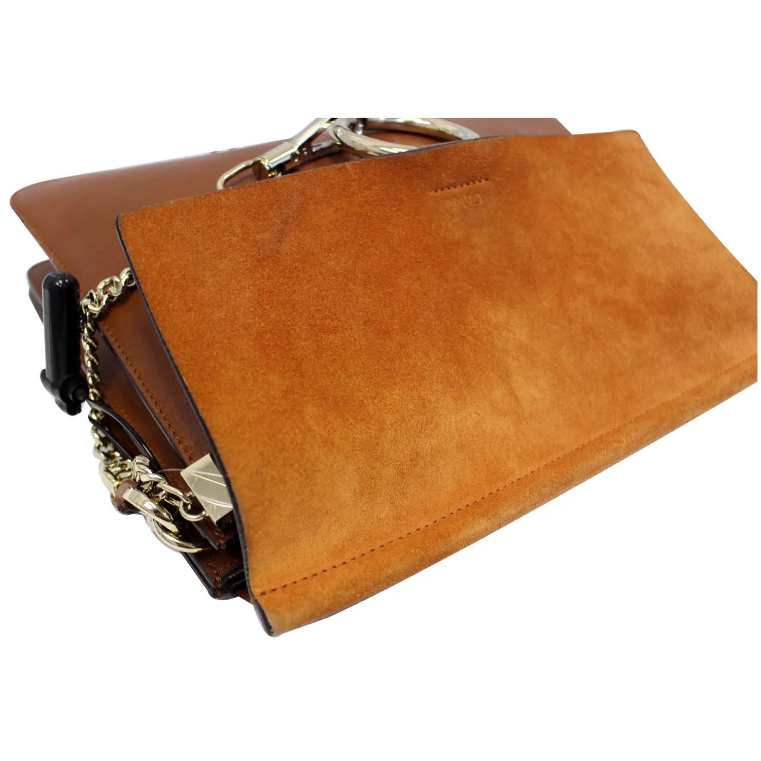 CHLOE Faye Medium Leather Shoulder Bag Brown