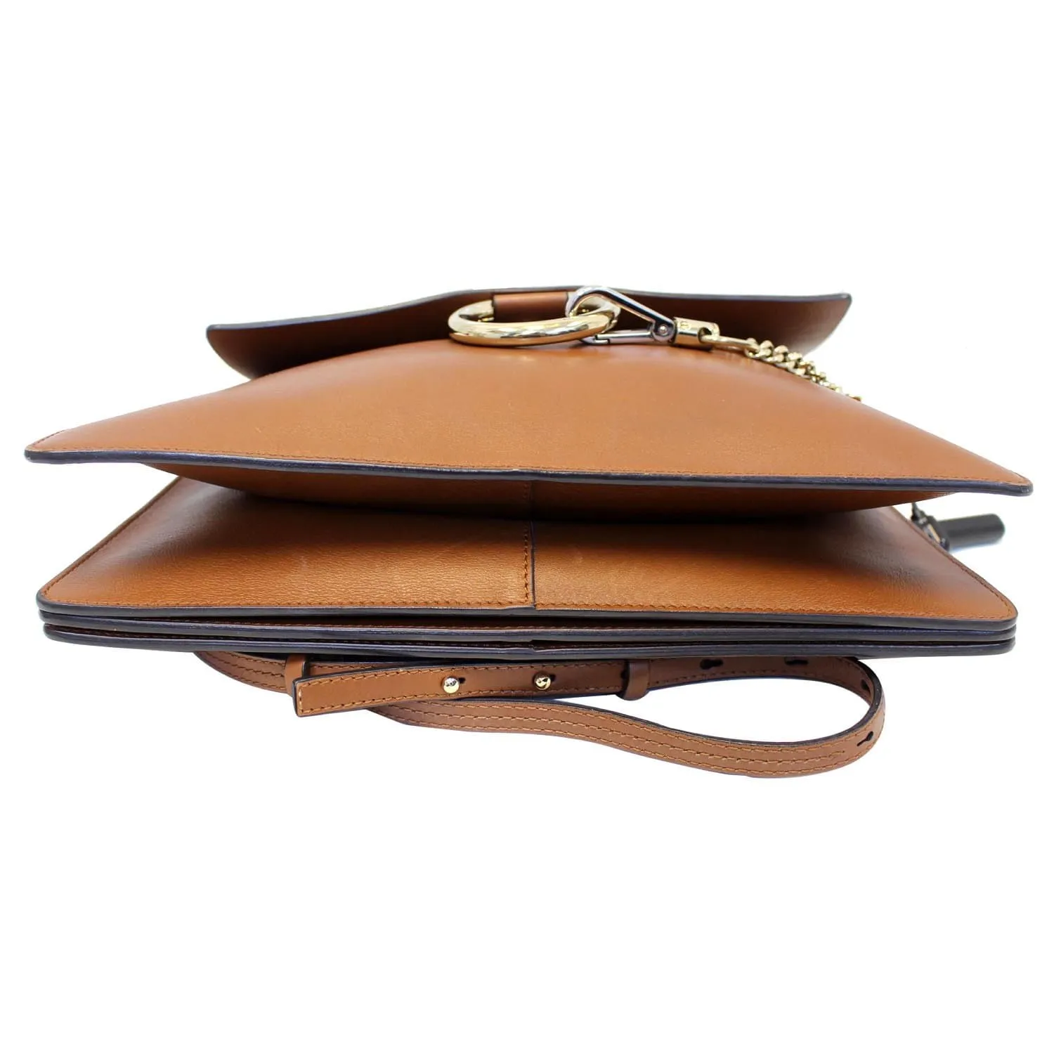CHLOE Faye Medium Leather Shoulder Bag Brown