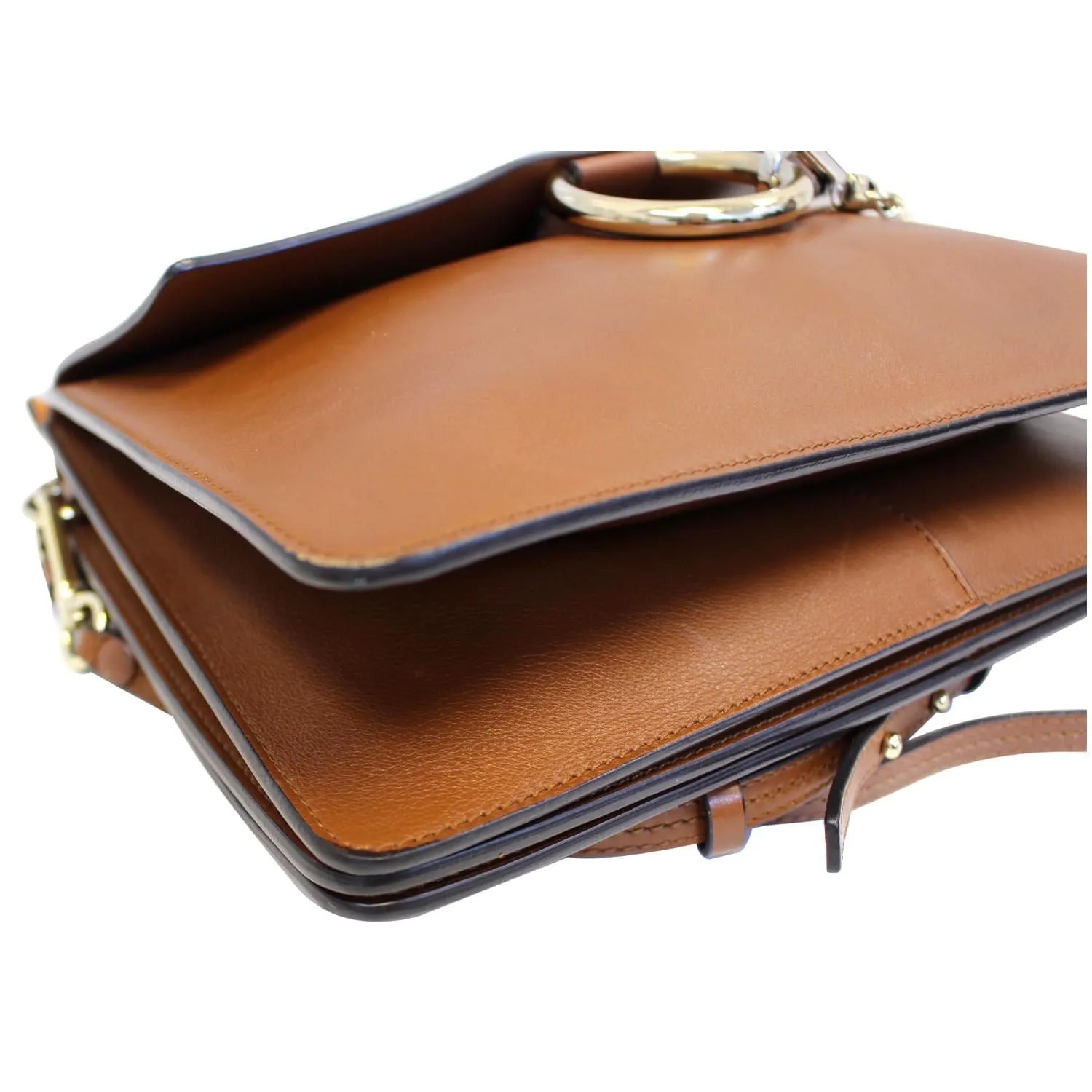 CHLOE Faye Medium Leather Shoulder Bag Brown