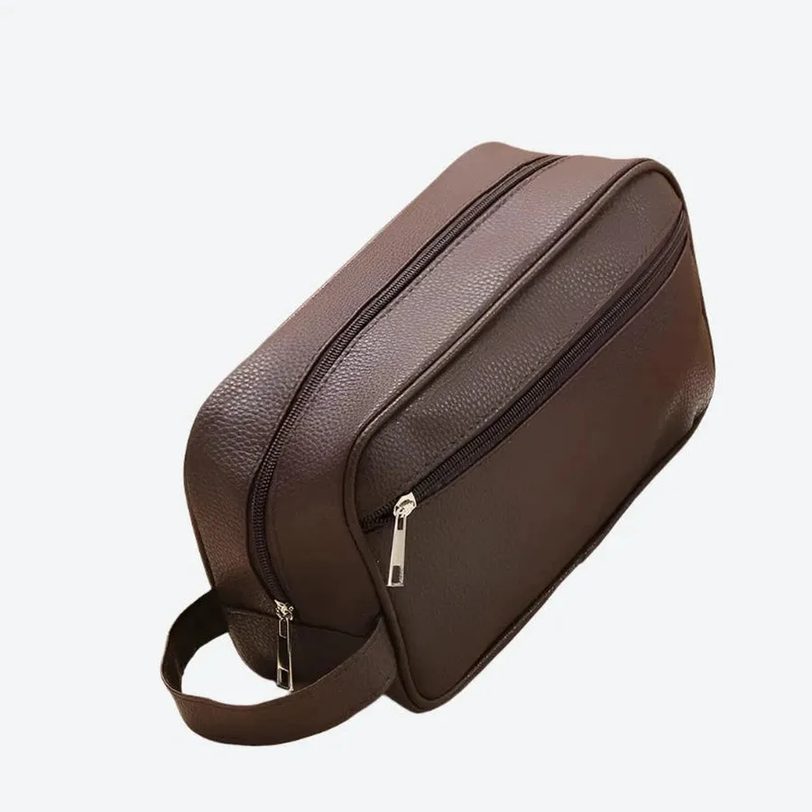 Compact Travel Leather Toiletry Bags