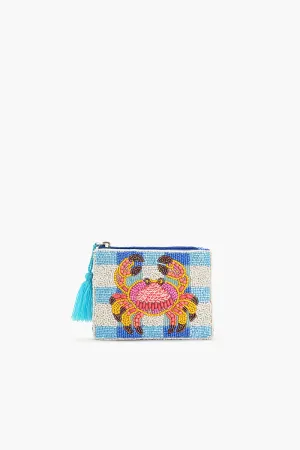Crab It Beaded Coin Pouch