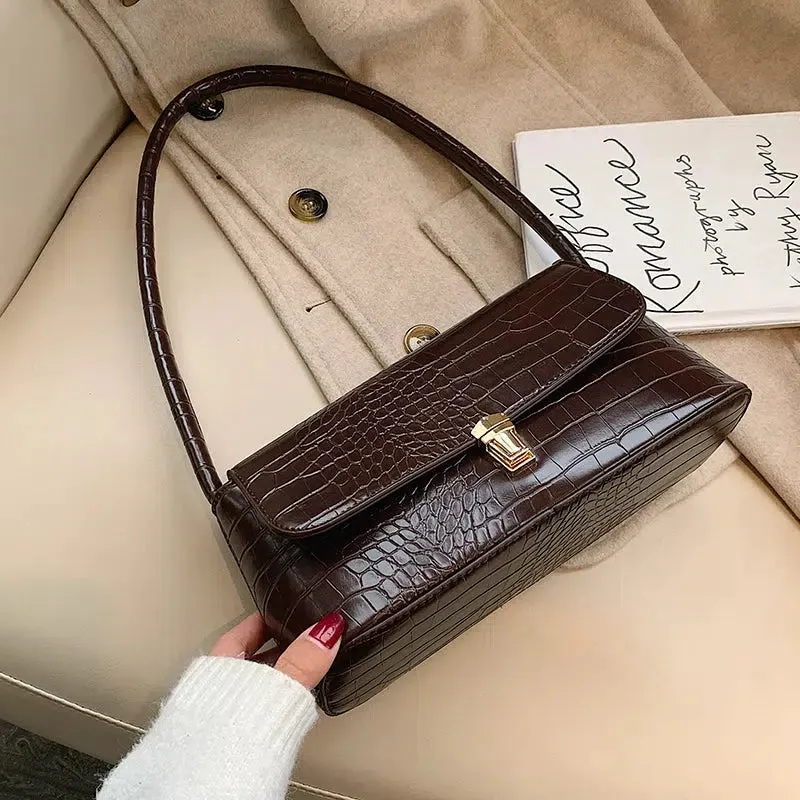 Crocodile Pattern Modern Shoulder Bag