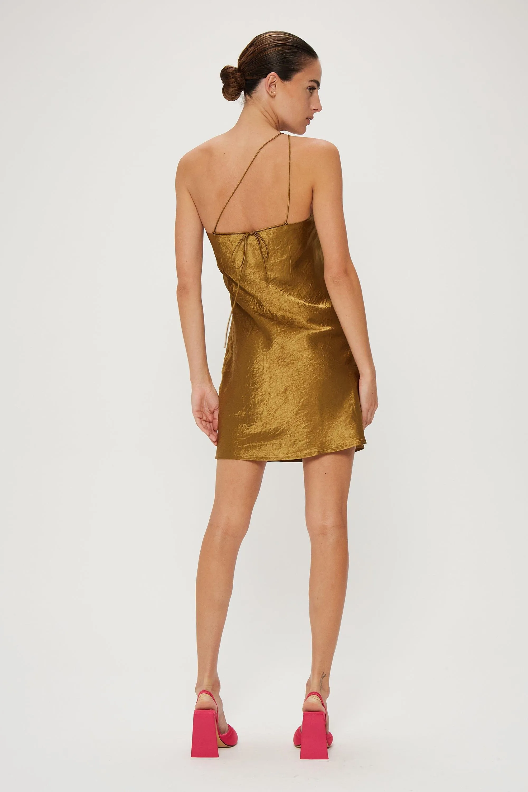 CRUSH BIAS ONE SHOULDER MINI | BRONZE