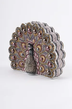 Crystal Peacock Clutch