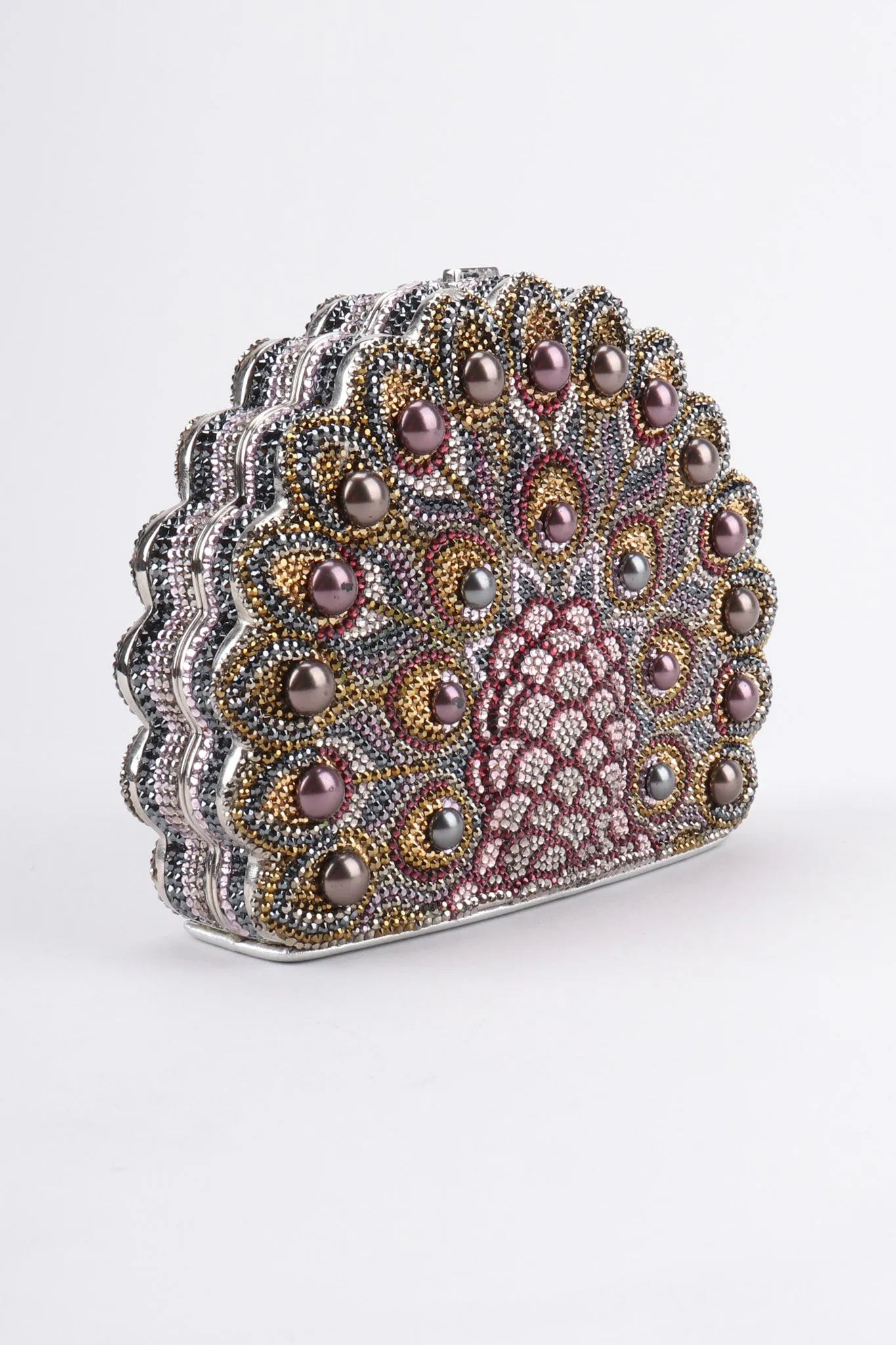 Crystal Peacock Clutch