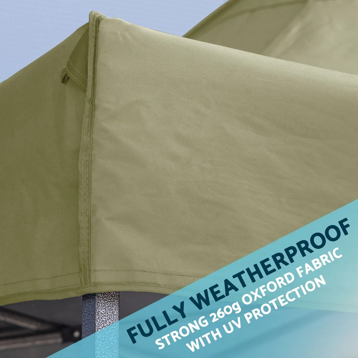 Dellonda Premium 2x2m Pop-Up Gazebo & Side Walls, PVC Coated, Water Resistant Fabric, Supplied with Carry Bag, Rope, Stakes & Weight Bags - Beige