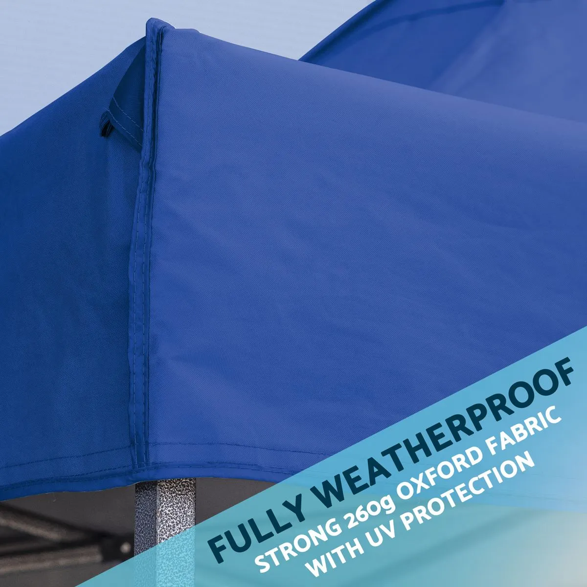 Dellonda Premium 3x3m Pop-Up Gazebo & Side Walls, PVC Coated, Water Resistant Fabric with Carry Bag, Rope, Stakes & Weight Bags - Blue