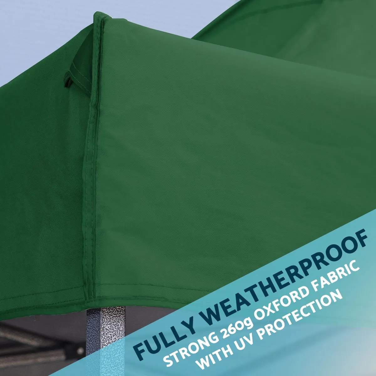 Dellonda Premium 3x4.5m Pop-Up Gazebo & Side Walls, PVC Coated, Water Resistant Fabric with Carry Bag, Rope, Stakes & Weight Bags - Green