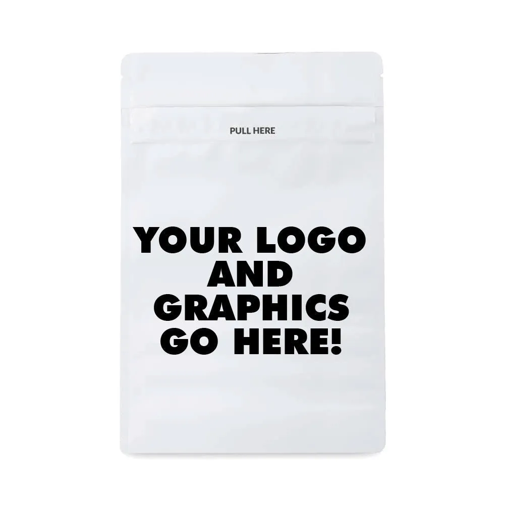 DEPOSIT FOR Custom Printed Child Resistant 1 Oz Mylar Bag - Opaque Black or White - 6" x 9"