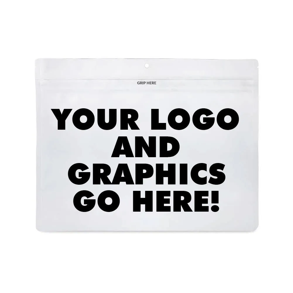 DEPOSIT FOR Custom Printed Child Resistant Mylar Exit Bag - Black or White Opaque - 12" x 9"
