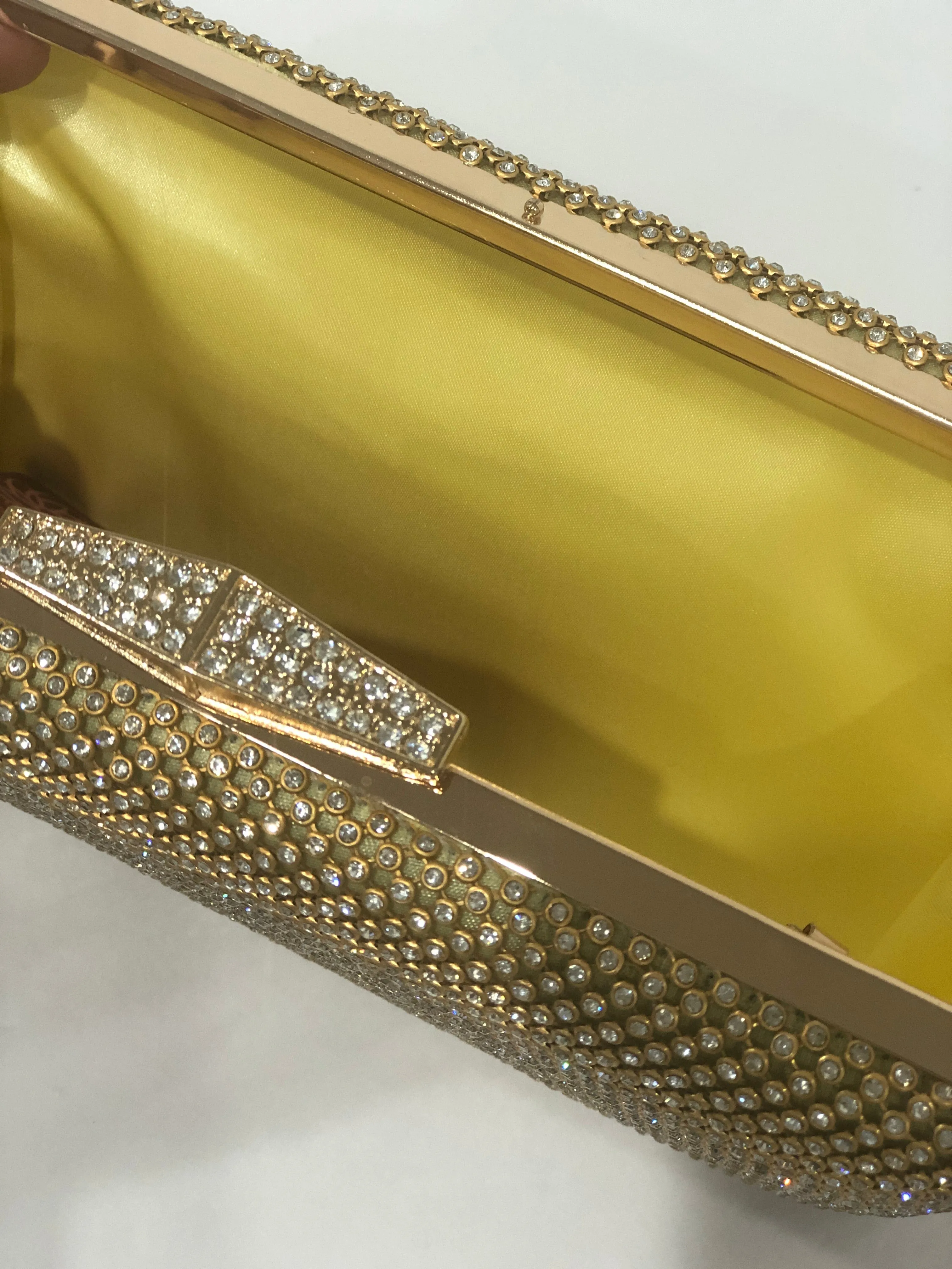 Diamonte Gold Evening Clutch