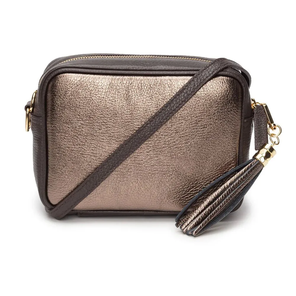 Elie Beaumont Metallic Blend Crossbody Bronze