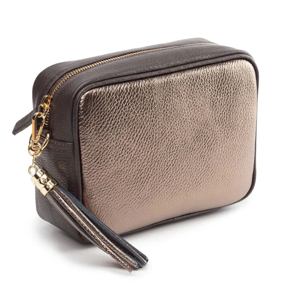 Elie Beaumont Metallic Blend Crossbody Bronze