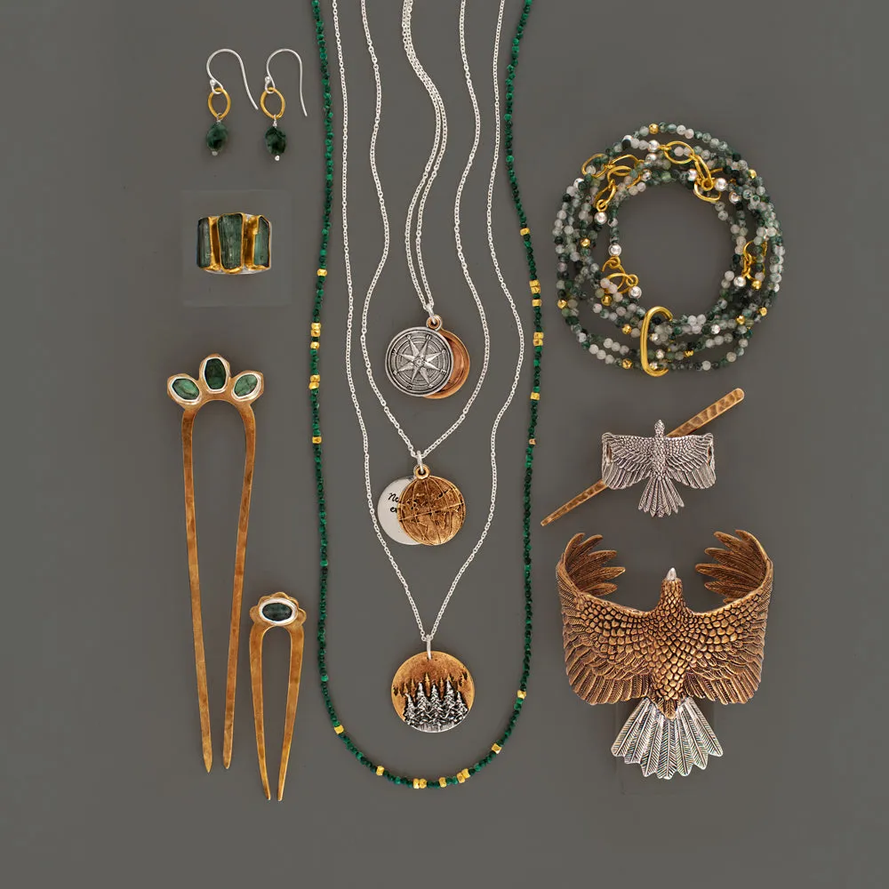 Emerald Protector Hair Pin in Bronze & Silver - Small | Available to Ship March 14, 2025