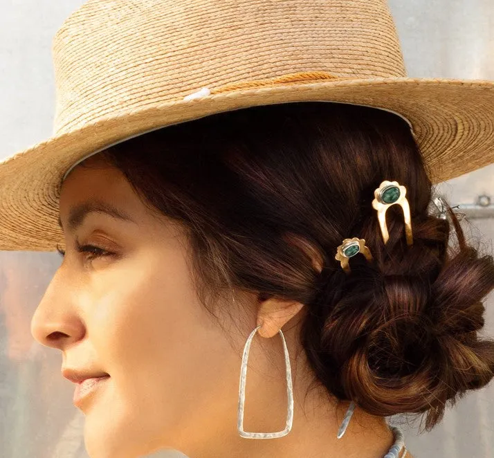 Emerald Protector Hair Pin in Bronze & Silver - Small | Available to Ship March 14, 2025