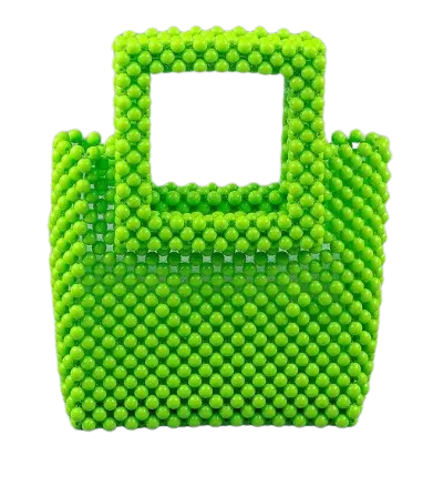 Emma Lime Green Beaded Tote