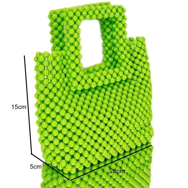 Emma Lime Green Beaded Tote