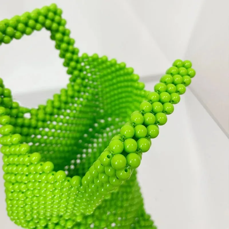 Emma Lime Green Beaded Tote