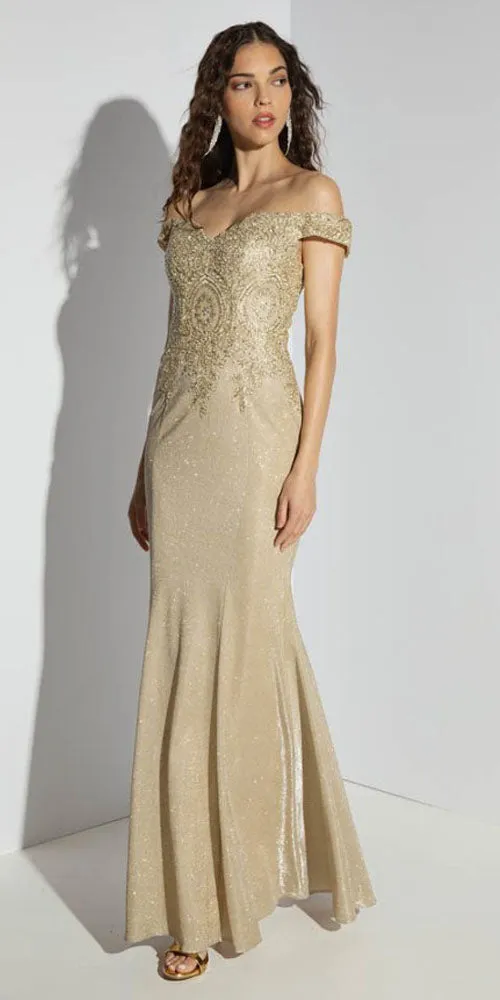 Eureka 9306 Corset Back Off-Shoulder Mermaid Long Dress