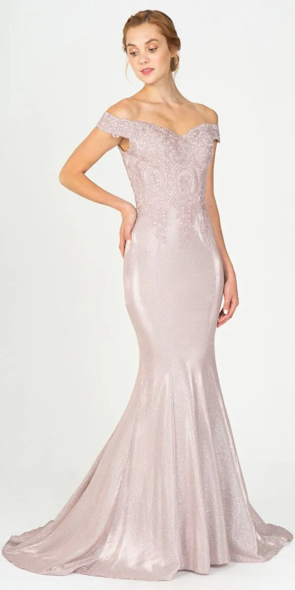 Eureka 9306 Corset Back Off-Shoulder Mermaid Long Dress