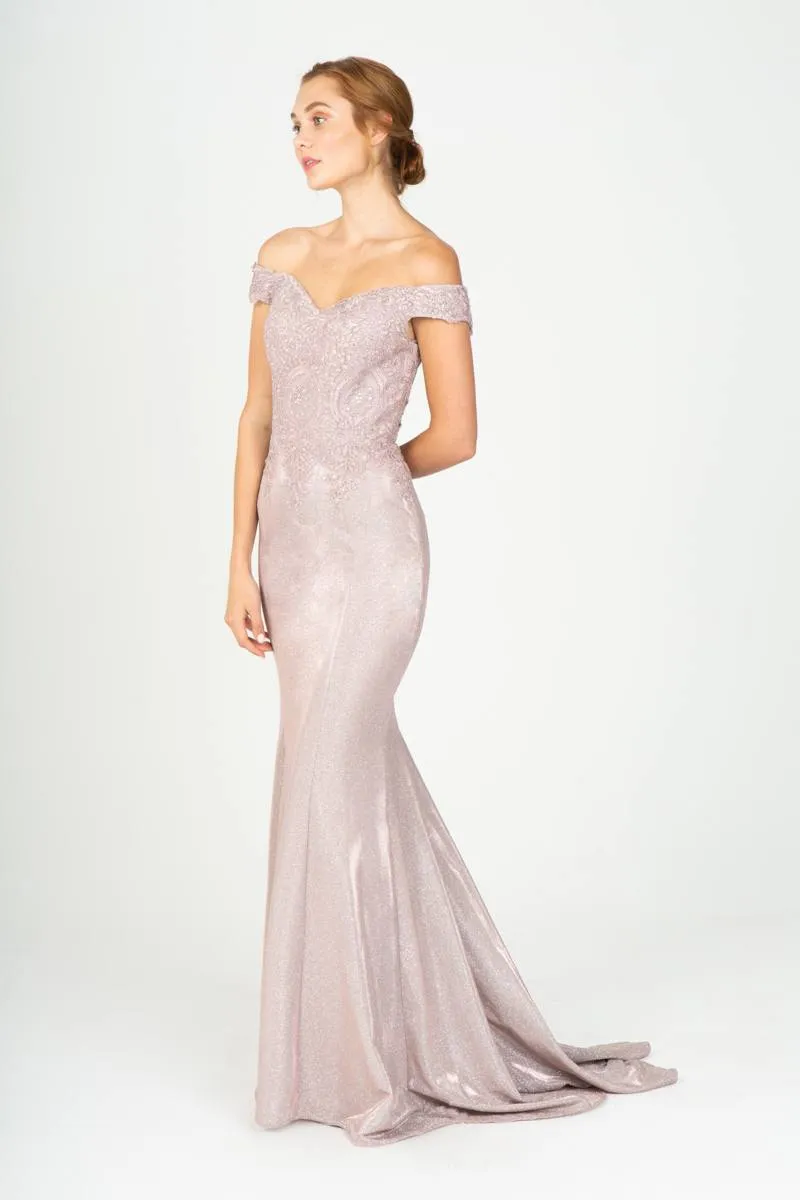 Eureka 9306 Corset Back Off-Shoulder Mermaid Long Dress