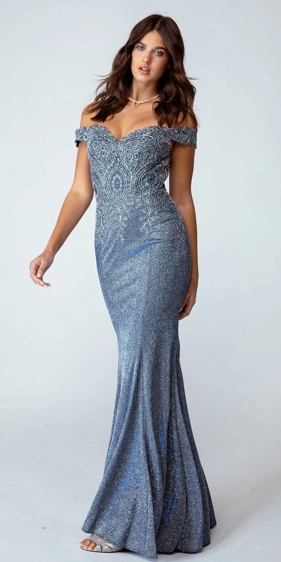 Eureka 9306 Corset Back Off-Shoulder Mermaid Long Dress
