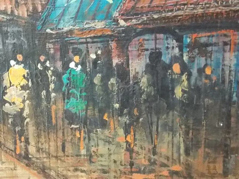 European Street Scene Oil on Canvas By B. Nardini