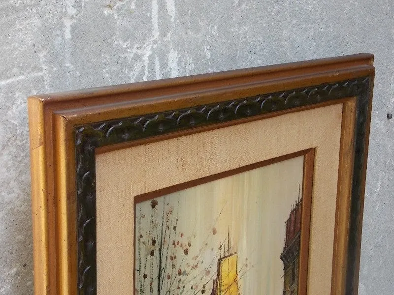 European Street Scene Oil on Canvas By B. Nardini
