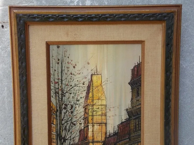 European Street Scene Oil on Canvas By B. Nardini