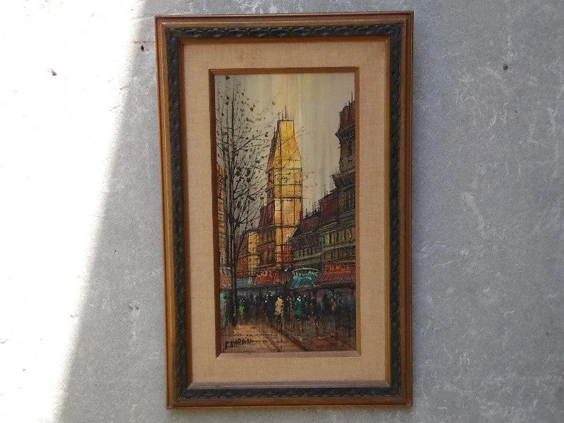 European Street Scene Oil on Canvas By B. Nardini