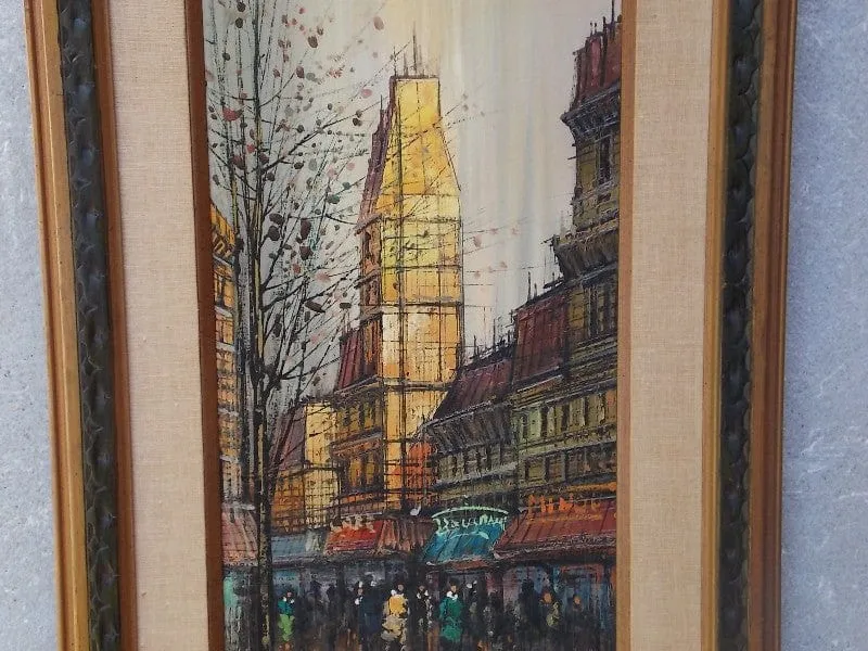 European Street Scene Oil on Canvas By B. Nardini