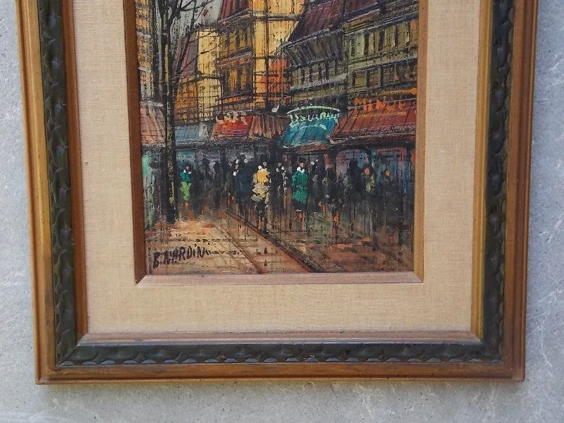 European Street Scene Oil on Canvas By B. Nardini