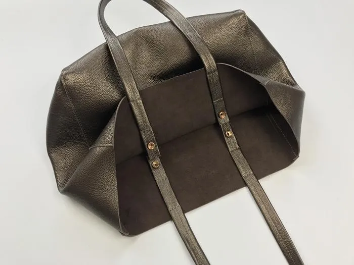 Fashion Womens Bronze Silver Leather Oversize Tote Bags Gold Shoulder Tote Bag Handbag Tote For Women