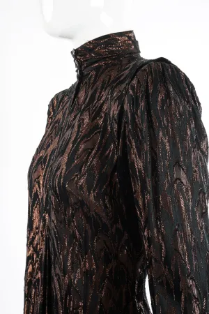 Faux Bois Brocade Blouse