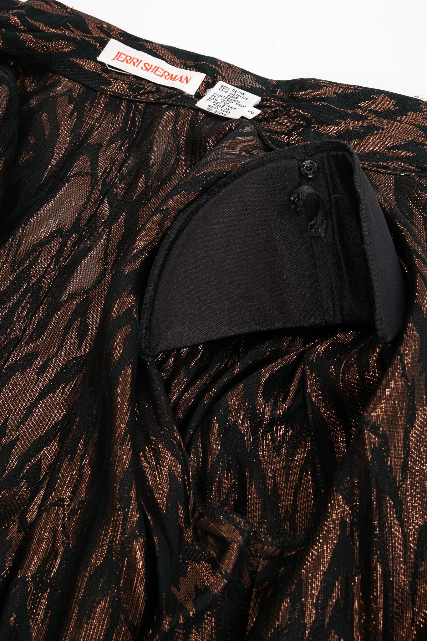 Faux Bois Brocade Blouse